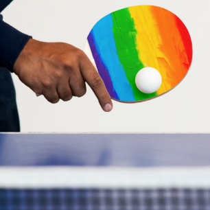 Raquette De Ping Pong Peinture à l'huile Couleurs arc-en-ciel Gay Lesbia