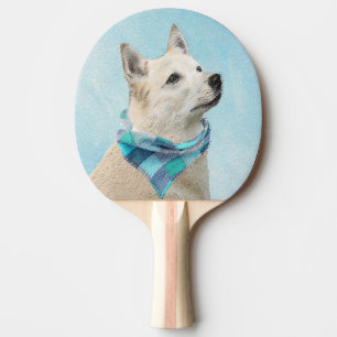 Raquette De Ping Pong Peinture norvégienne Buhund - jolie art original c