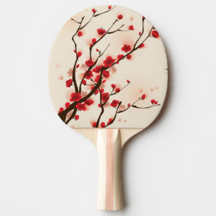 Raquette De Ping Pong Peinture orientale de style, fleur au printemps 2