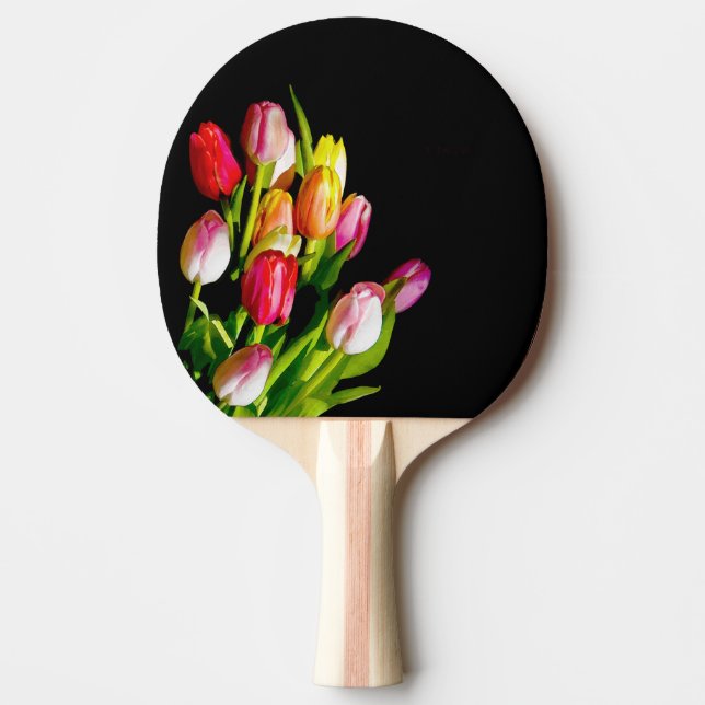 Raquette De Ping Pong Peinture Tulip - Art Fleur original (Devant)