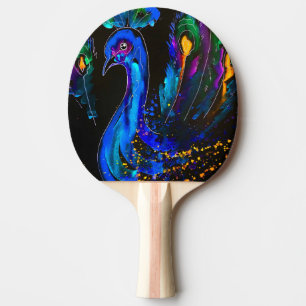 Raquette De Ping Pong Peinture Whimsical Peacock