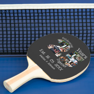 Raquette De Ping Pong Personnalisé 25e anniversaire mariage photo collag