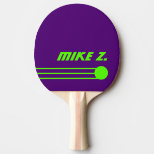 Raquette De Ping Pong Personnalisé Acide Vert Nom sur Purple