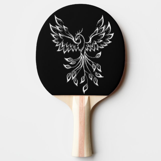 Raquette De Ping Pong Phoenix se lève sur le noir (Dos)