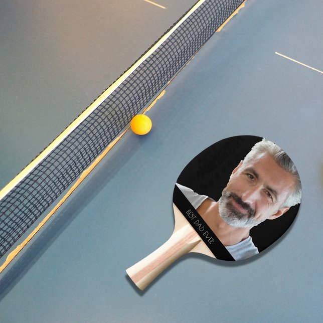 Raquette De Ping Pong Photo personnalisée meilleur papa jamais fête des  (Créateur téléchargé)