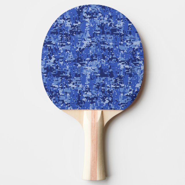 Raquette De Ping Pong Photos numériques bleues Texture Camouflage (Devant)