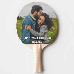 Raquette De Ping Pong Photos personnalisées Heureuse Sainte-Valentin Je 
