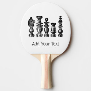 Raquette De Ping Pong Pièces de Jeu d'Échecs Art Vintage