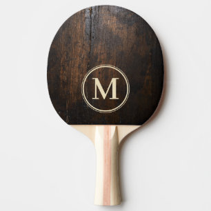 Raquette De Ping Pong Pierre de découpe sombre à monogramme