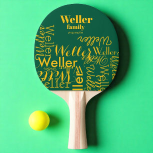 Raquette De Ping Pong Ping Pong Fun. Pagaie avec nom de famille