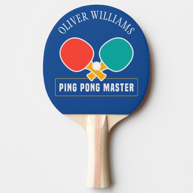 Raquette De Ping Pong PING PONG MASTER Personnalisé Editable Blue (Devant)