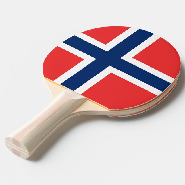 Raquette De Ping Pong Ping pong paddle avec Drapeau de Norvège (Devant Angle)