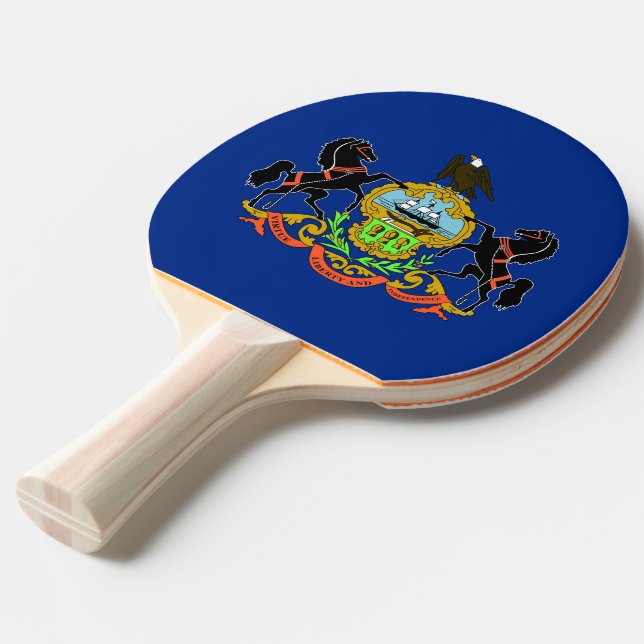 Raquette De Ping Pong Ping pong paddle avec Drapeau de Pennsylvanie, USA (Devant Angle)