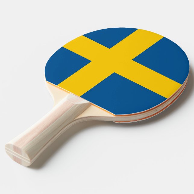 Raquette De Ping Pong Ping pong paddle avec Drapeau de Suède (Devant Angle)