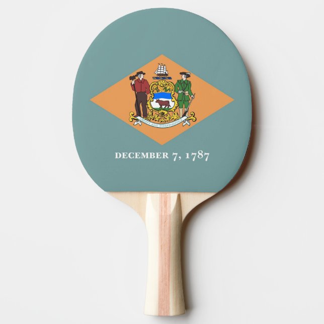 Raquette De Ping Pong Ping pong paddle avec Drapeau du Delaware, USA (Dos)