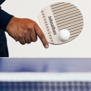 Raquette De Ping Pong Ping Pong Paddle Brown & Beige Stripe