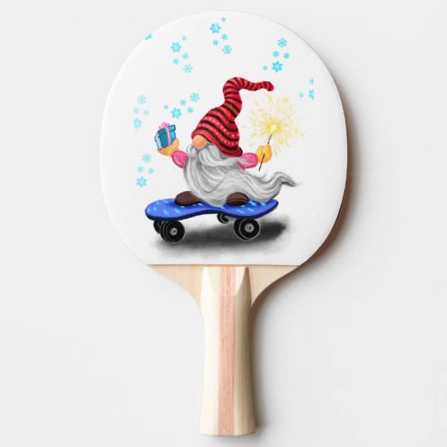 Raquette De Ping Pong Ping-pong Paddle Skater Gnome with Toxits (Devant)