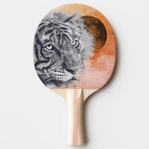 Raquette De Ping Pong Ping Pong Paddle, TIGER ET LUNE NOIRE