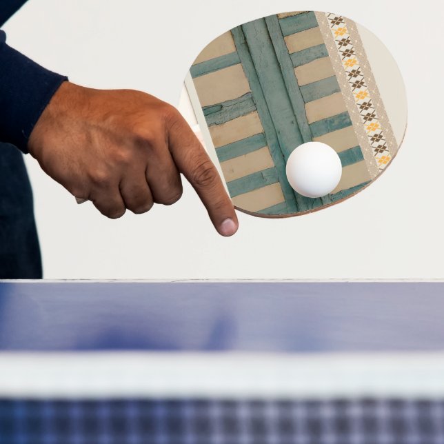 Raquette De Ping Pong Ping Pong Paddle Vert & Beige (Insitu)