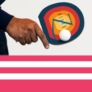 Raquette De Ping Pong Ping Pong Personnalisé Nom Modifiable Initial Cute