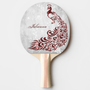 Raquette De Ping Pong Ping Pong Personnalisé Ping Peacock Rouge