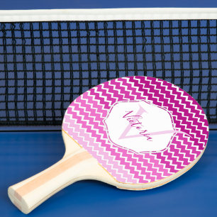 Raquette De Ping Pong Ping Pong Personnalisé Pink Ombre Chevron
