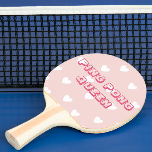 Raquette De Ping Pong Ping Pong Queen - Coeurs Blancs et Rose