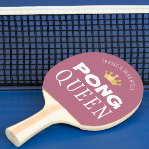 Raquette De Ping Pong PING PONG QUEEN Nom Rose modifiable Gold 2 côtés