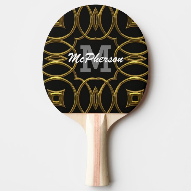 Raquette De Ping Pong Ping Pong Royal Pattern with monogram and name (Devant)