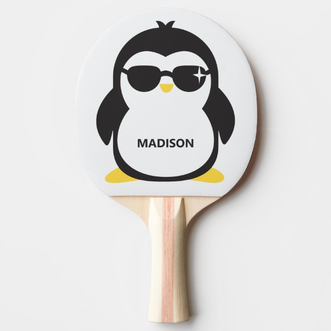 Raquette De Ping Pong Pingouin cool de nom personnalisé (Devant)