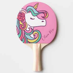 Raquette De Ping Pong Pink Magic Unicorn Gold Parties scintillant person