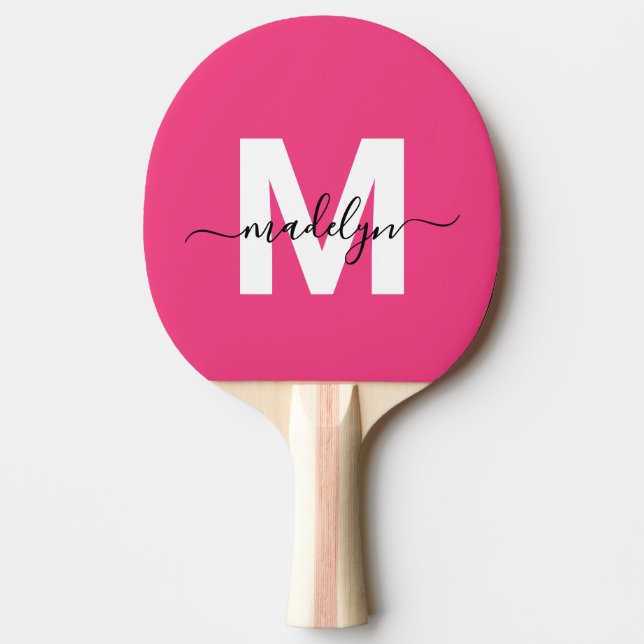 Raquette De Ping Pong Pink Name Monogram (Devant)