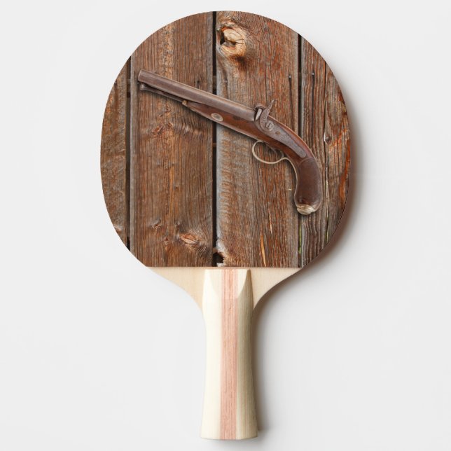 RAQUETTE DE PING PONG PISTOLET VINTAGE (Devant)