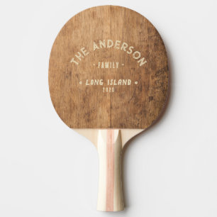 Raquette De Ping Pong Planche à découper vintage Nom de famille bord de