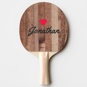 Raquette De Ping Pong Planche en bois de palette  Cœur vintage signature