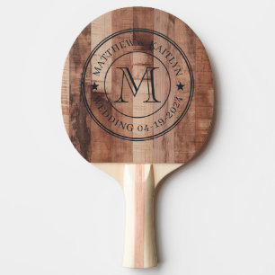 Raquette De Ping Pong Planches de bois de palette Monogramme étoile de m