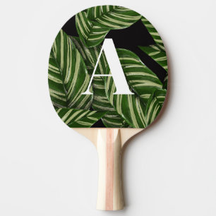 Raquette De Ping Pong Plante de feuille tropicale moderne Imprimer Monog