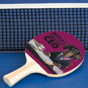 Raquette De Ping Pong Plus petit PDG du monde, mignon et drôle dachshund