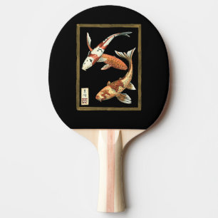 Raquette De Ping Pong Poisson rouge de Koi de deux Japonais sur