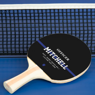 Raquette De Ping Pong Policier personnalisé Ligne Bleue Mince