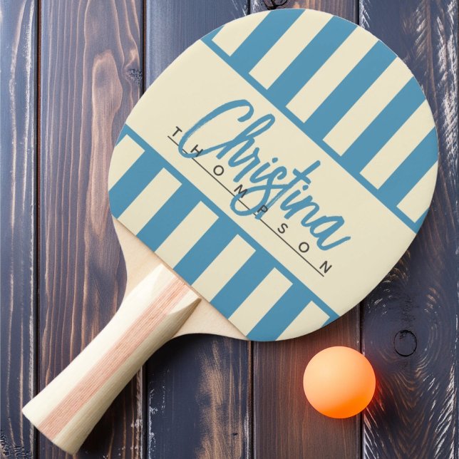 Raquette De Ping Pong Polo Candy Striping Aqua Splash Name (Créateur téléchargé)