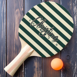 Raquette De Ping Pong Polo Sage vert du milieu du siècle Nom peint