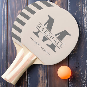 Raquette De Ping Pong Polo Sandcastle Rose avec monogramme et nom en sup