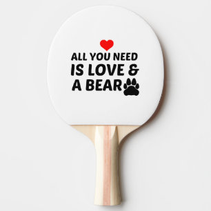 RAQUETTE DE PING PONG PORTEZ LA PAW ET L'AMOUR