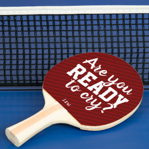Raquette De Ping Pong Prêt à pleurer le monogramme amusant