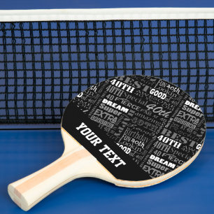 Raquette De Ping Pong Quarantième monogramme personnalisé de fête