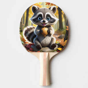 Raquette De Ping Pong Racon de style Cute Kawaii tenant un gland