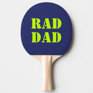 Raquette De Ping Pong Rad Papa néon vert marine bleu typographie moderne
