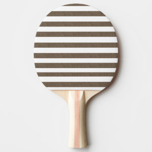 Raquette de Ping Pong rayée marron et blanc