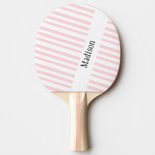 Raquette de ping pong rayée rose et blanc